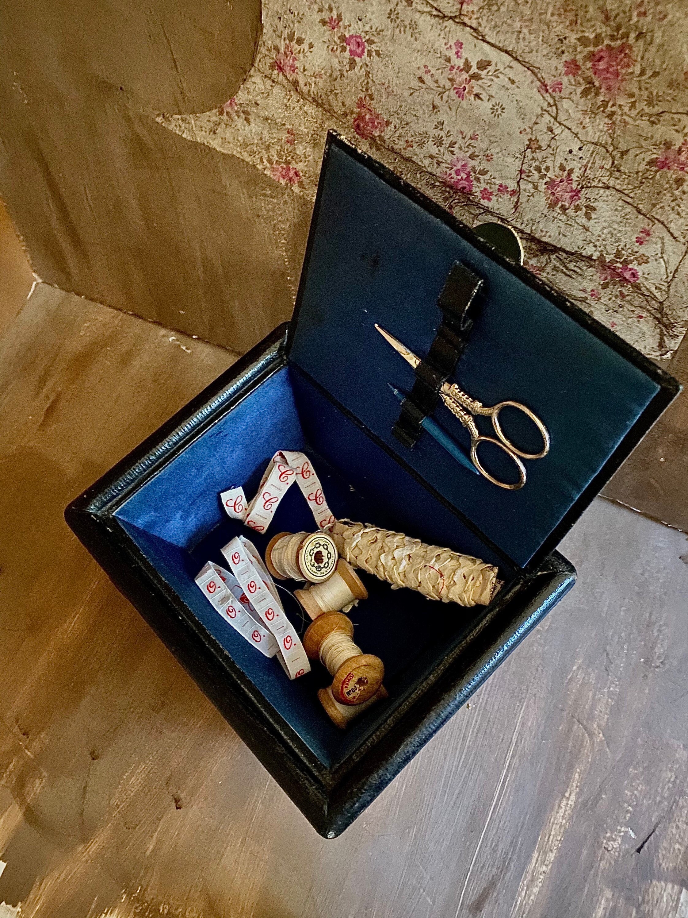 Vintage Sewing Basket/ Antique Sewing Basket With Sewing Kit Included