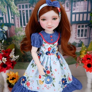 Country Blue - dress and shoes ensemble for Ruby Red Fashion Friends doll
