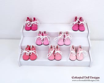Ankle lace up boots for Ruby Red Fashion Friend doll - Pinks