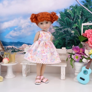 Sea Shells - dress with sandals for Ruby Red Siblies doll