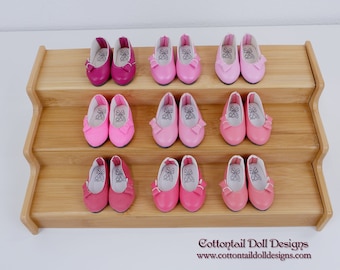 Ballerines à bout noué pour poupée Fashion Friends rouge rubis - Nuances de rose