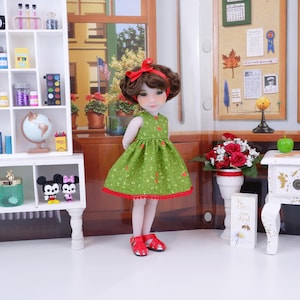 Apple Seeds - dress with sandals for Ruby Red Siblies doll