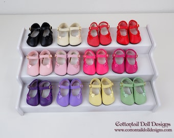 Chaussures habillées Monique Bow Mary Jane pour poupée Fashion Friends rouge rubis