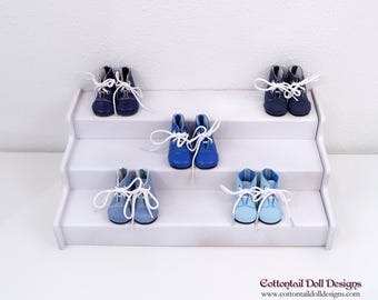 Ankle lace up boots for Ruby Red Fashion Friend doll - Blues