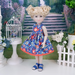Floral Teacup - dress with sandals for Ruby Red Siblies doll