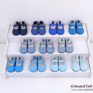 Mary Jane dress shoes for Ruby Red Fashion Friends doll - shades of blue