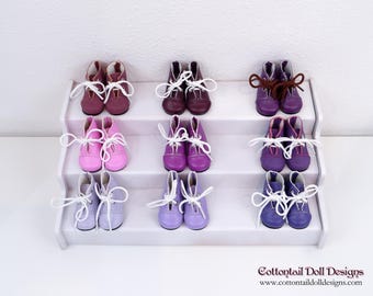 Ankle lace up boots for Ruby Red Fashion Friend doll - Purples