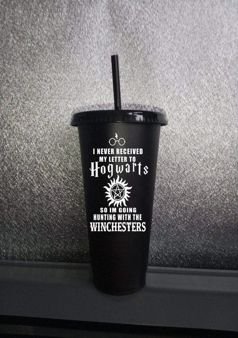 I never received my letter to Hogs, so I'm going hunting with the WINCHESTERS. Supernatural cold cup. Lots of colours to pick from image 1