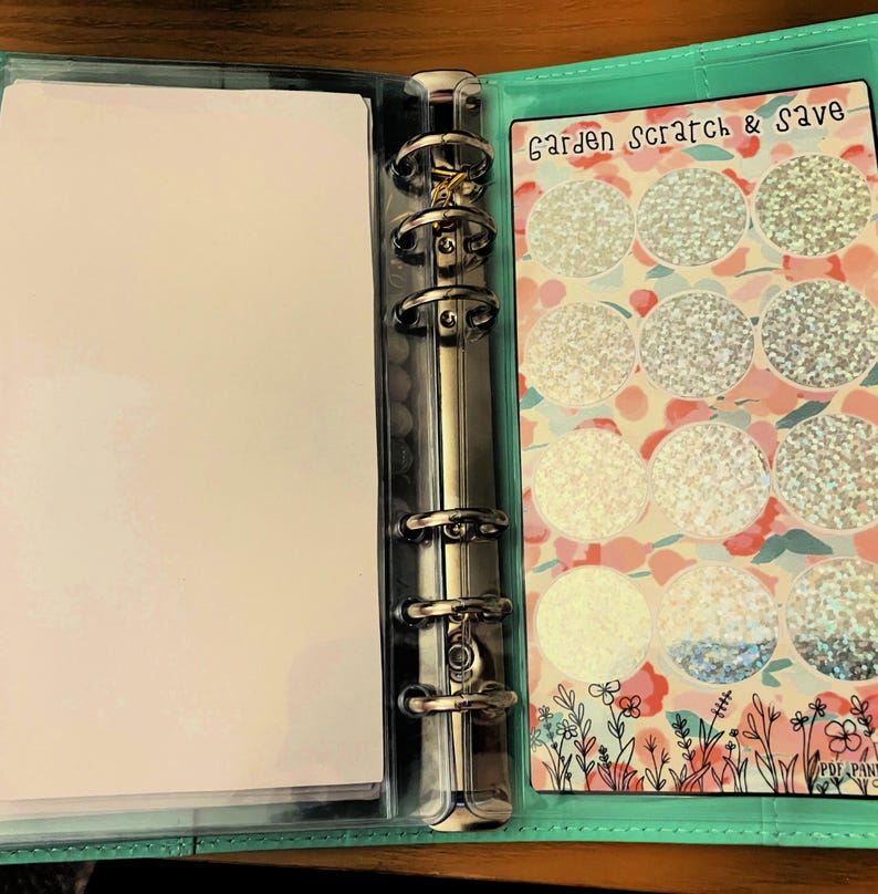 A6 Cash Stuffing Planner/binder "mint Garden" (6 Savings Challenges ...