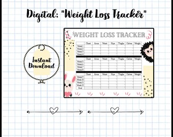 Grafiek voor gewichtsverlies | Afdrukbaar meetlogboek (directe download)