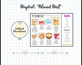 Lijst met flauwe dieetvoeding | Afdrukbaar maaltijdplan (pdf direct downloaden)