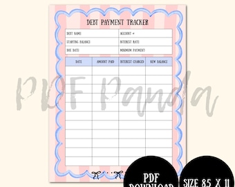 Tracker voor schuldbetalingen | "Stijlvol lint" (pdf-download)