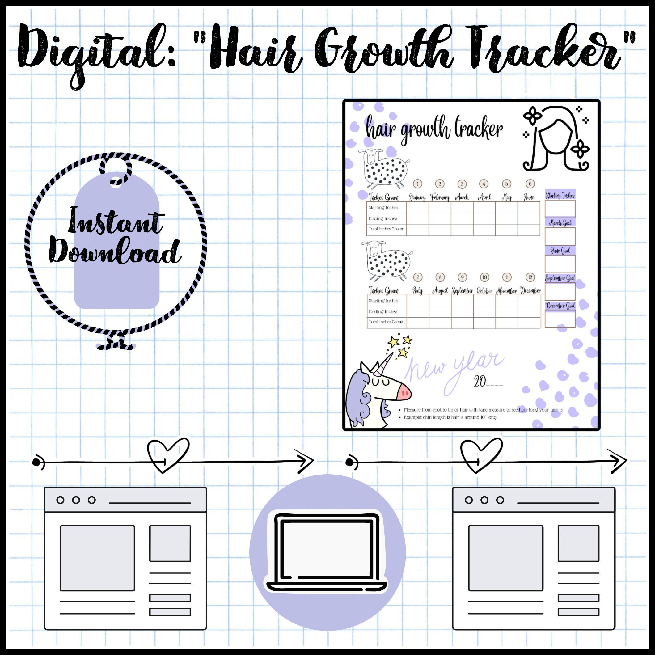 Hair Growth Tracker Chart Cute Editable & Printable PDF - Etsy Hair Growth Tracker Chart Cute Editable & Printable PDF - Etsy