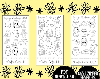 Katten: 50 dollar spaaruitdaging | Afdrukbare tracker (pdf-download)