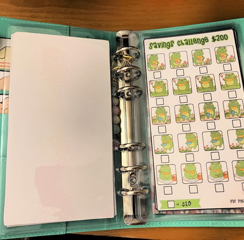 A6 Cash Stuffing Planner/binder "mint Garden" (6 Savings Challenges ...