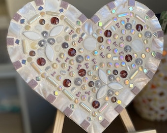 mosaic wall heart art