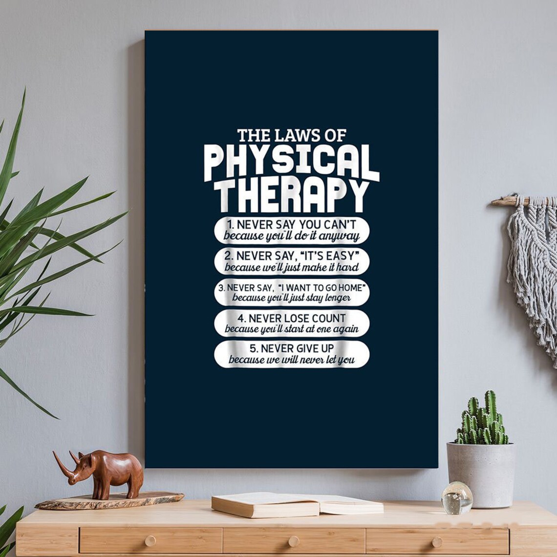 Laws Of Physical Therapy Motivational Goals Design Vertical Etsy