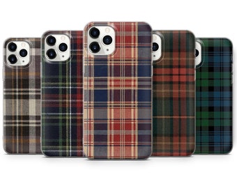 Plaid Cozy Phone Case Scottish Flannel Tartan Case for iPhone 15, 14, 13, 12, 11, Samsung S24, s23fe, S22, A54, A15, Pixel 8A, 8Pro, 7A, 6A