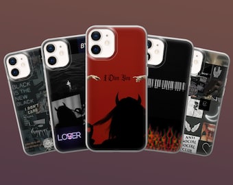 Coque de portable collage grunge Goth Emo pour iPhone 15, 14, 13, 12, 11, Xr, Samsung Galaxy S24, S23, S22fe, A54, Pixel 8, 8Pro, 7A, 7Pro, 6A