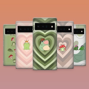 Froggy-telefoonhoesje Frog Mushroom Cover voor Google Pixel 10, 9ProXL, 8A 7A, 7Pro, 6A Samsung S25, S24Fe, S23, A16, A56, iPhone 17, 16,15,14,13
