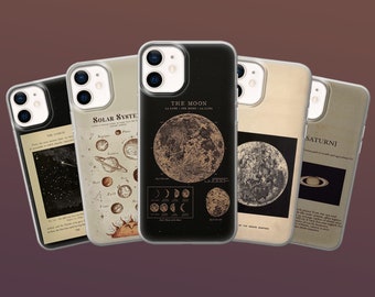 Vintage Astrology Phone Case Solar System Cover for iPhone 17, 16E, 15, 14, 13 Pixel 10A, 9A, 9Pro XL, 8A, 8Pro 7A Samsung S26 S24fe A16 A56