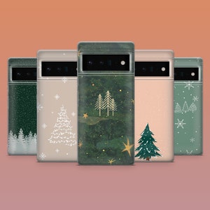 Feestelijke kerstboom telefoonhoesje Spruce Cover voor Google Pixel 10, 9A, 8Pro, 7A, 7Pro, 6A iPhone 17, 16, 15, 14,13 Samsung S25, S24fe, A55