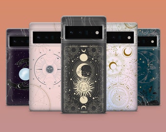 Moon Astrology Phone Case Witchy Cover for Google Pixel 10, 9A, 9Pro XL, 8A, 8Pro, 7A iPhone 17, 16E, 15, 14, 13 Samsung S25, S24fe, A56,A16