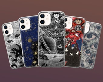 Gothic Gore-telefoonhoesje Grunge Creepy Cover voor iPhone 17, 16E, 15, 14, 13 Pixel 10A, 9A, 9Pro XL 8A 8Pro 7A 6A Samsung S26 S25Fe S23 A16 A57
