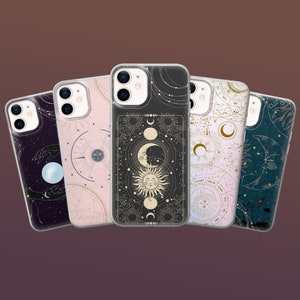 Celestial Phone Case Sun and Moon Cover for iPhone 16E, 15, 14, 13 Samsung S25Edge, S24Fe, S23, A16, A56, Pixel 9A, 9Pro XL, 8A, 8Pro, 7A,6A