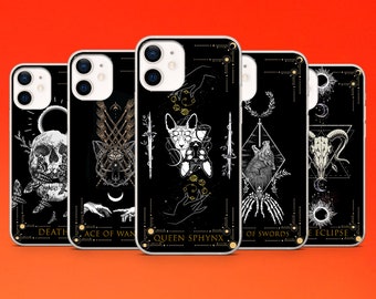 Tarot Phone Case Gothic Witchy Cover for iPhone 17Pro, 16E, 15, 14, 13, 12 Samsung S25, S24Fe, S23, A56 Pixel 10, 9A, 9Pro XL, 8A 8Pro 7A 6A