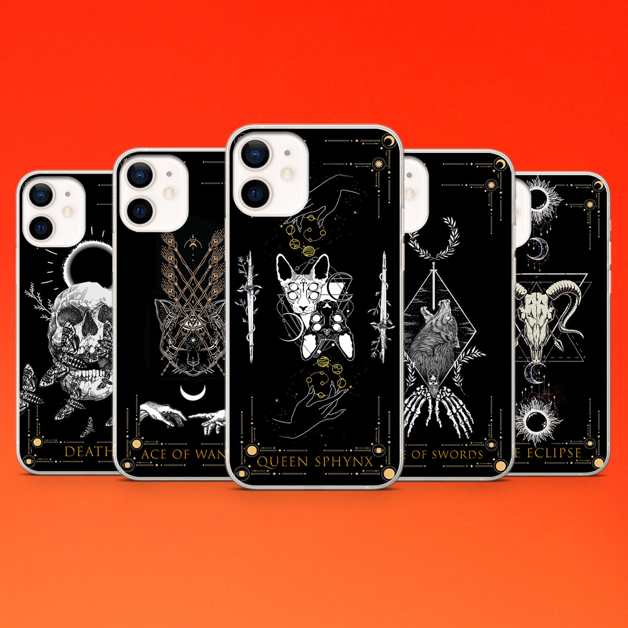 Tarot Phone Case Gothic Witchy Cover for iPhone 17pro, 16E, 15, 14