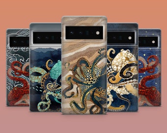 Octopus Phone Case Red Kraken Cover for Google Pixel 10, 9A, 9Pro XL, 8A, 8Pro, 7A, 7Pro Samsung S25, S24fe,A56,A16 iPhone 17, 16E, 15,14,13