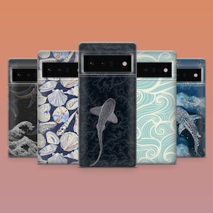 Whale Shark Phone Case Sea Shell Cover for Google Pixel 9, 9ProXL, 8A, 8Pro, 7Pro, 7A, 6A Samsung S25 S24Fe, S23, A56, A16 iPhone 16, 15, 14