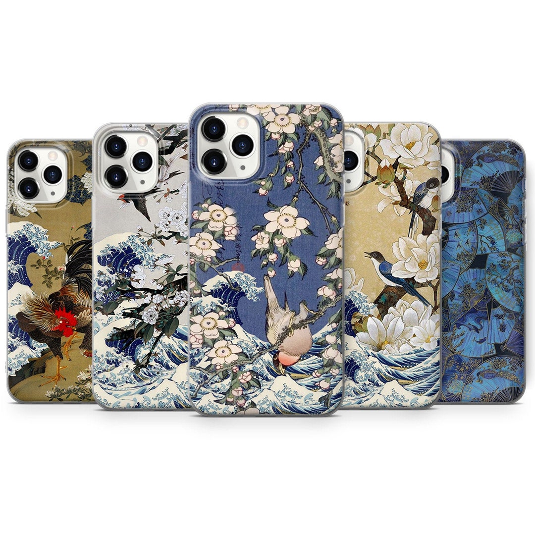 Japanese Art Phone Case Kanagawa Wave Cover for iPhone 13, 12 Pro, Xs