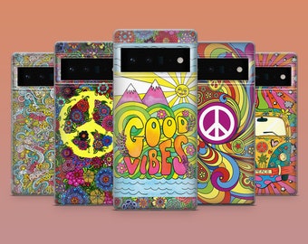 Hippie Pilz Handyhülle Peace Zeichen Cover für Google Pixe 10, 9Pro XL, 8Pro, 7A, 6Pro, 6A, iPhone 17, 16, 15, 14, 13 Samsung S25,S24Fe,A16