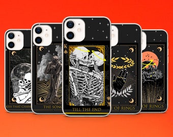 Tarot Card Phone Case, Goth Witch iPhone Cover for iPhone 14, 13, 12, 11, Xr, 8+, 7, Samsung S23, S21fe, S22, A14, A54, Pixel 7Pro, 7A, 6A,