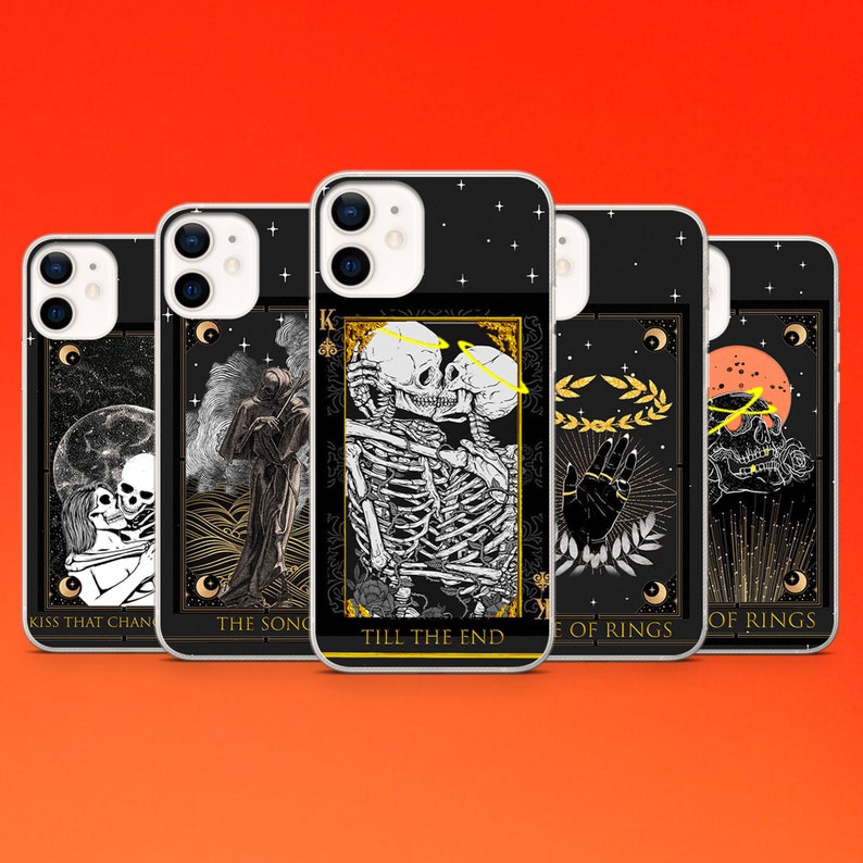 Tarot Card Phone Case, Goth Witch iPhone Cover for iPhone 14, 13, 12Pro, 11, Xr, 8+, 7, Samsung S21fe, S22, S20, A13, A33, A53, Pixel 6A, 5 