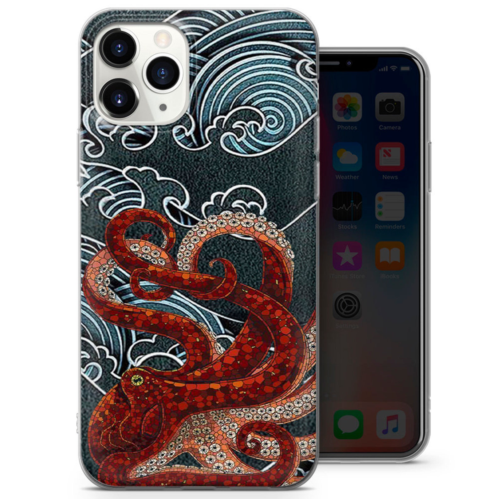 Octopus Phone Case Octopus Art Case for Iphone 12 12 Pro 11 Etsy