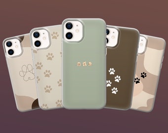 Dog Paw Print Phone Case Pet Lover Cover for iPhone 15, 14, 13, 12, 11 Galaxy S24, S23fe, S22 Samsung A34, A15, A54 Pixel 8A, 8Pro, 7A, 6A