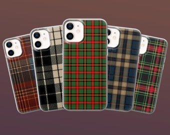 Scottish Plaid iPhone Case Flannel Tartan Phone Case for iPhone 15, 14Pro, 13, 12, 11, X, Galaxy S23, S21fe, A14, A54, Pixel 8, 8Pro, 7A, 6A