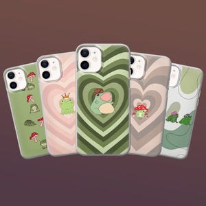 Frog Phone Case Cute Toad Mushroom Phone Cover for iPhone 16, 15, 14, 13, 12 Galaxy S25, S24fe Samsung A16, A56 Pixel 9, 8Pro, 7A, 7Pro, 6A
