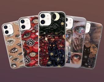 Horror Goth Phone Case Grunge Witchy Cover for iPhone 16E, 15, 14, 13, 12 Samsung S25, S24Fe, A16, A56 Pixel 9A, 9Pro XL, 8A, 8Pro, 7A, 6A