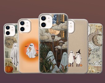 Halloween Ghost Collage Phone Case Spooky Cover for iPhone 17, 16E, 15, 14, 13, 12 Pixel 10A, 9A, 9ProXL 8A 7A Samsung S26 S25Fe A57 A16