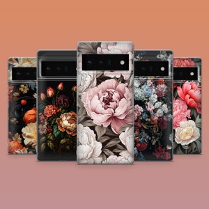 Dark Peonies Phone Case Vintage Flower Cover for Google Pixel 10, 9A, 9ProXL, 8A, 8Pro, 7A, 7Pro 6A iPhone 17, 16E, 15, 14 Samsung S25 S24Fe