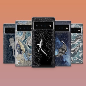 Stingray Whale Phone Case Shark Cover for Google Pixel 9Pro XL, 8A, 8Pro, 7Pro, 7A, Samsung S25, S24Fe, S23, A56 iPhone 16Pro, 16E, 15,14,13