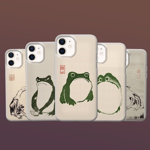 Custodia per telefono Matsumoto Hoji Art, motivo: rana scontrosa, per iPhone 16E, 15, 14, 13, 12, X, Pixel 9A, 9Pro XL, 8A, 7A, 6A, Samsung S25, S24Fe, S23, A56
