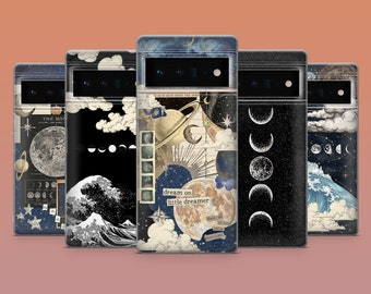 Witchy Astrology Phone Case Lunar Cycle Cover for Google Pixel 9A, 9Pro XL, 8A, 8Pro, 7Pro, 7A Samsung S25, S24Fe, A56 iPhone 16E, 15, 14,13