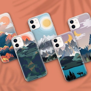 Custodia per telefono Mountain Phone Case Wanderlust Forest Cover per iPhone 16Pro, 15, 14, 13 Samsung Galaxy S25, S24fe, A56, A16 Pixel 9Pro XL, 8, 8A, 7Pro, 7A
