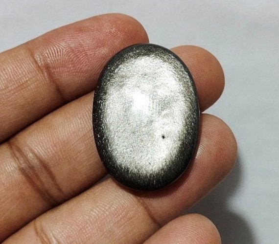 100% Natural Silver Obsidian Cabochon Loosestone Gemstone B-561