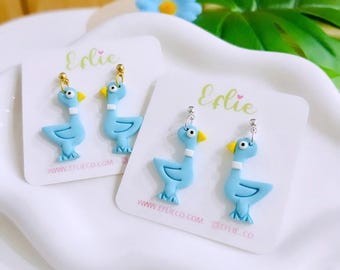Pigeon Bird Preschool Earrings Back To School Teacher Appreciation Gift Jewelry Children Books Dangling Animal Kindergarten Love Blue Bird